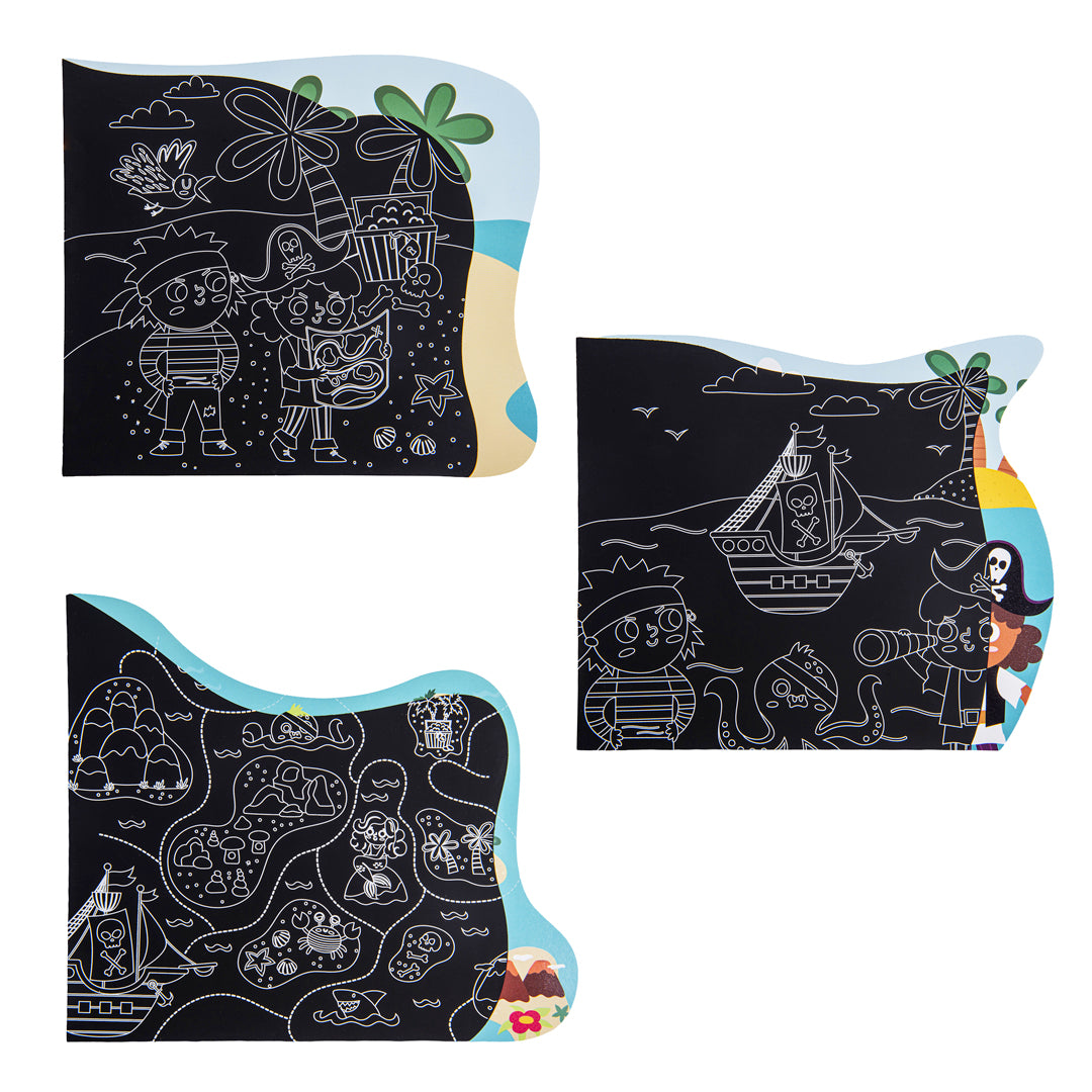 Junior Joy Scratch Book per Bambini – Sagomati Pirati Dei - Pryma