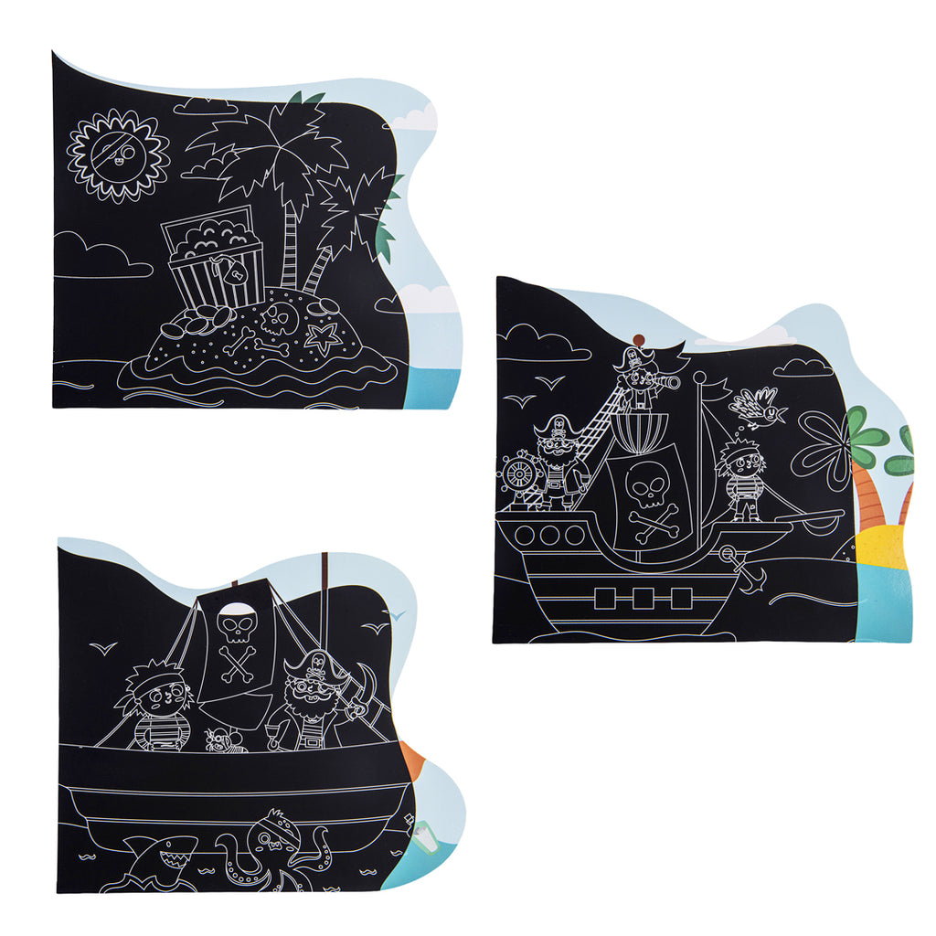 Junior Joy Scratch Book per Bambini – Sagomati Pirati Dei - Pryma