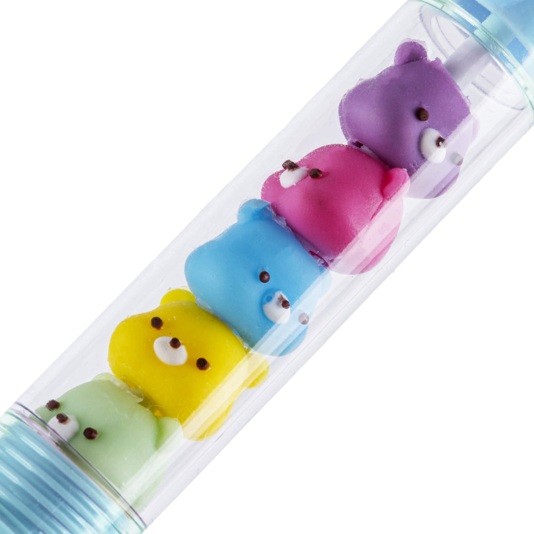 Penna a Sfera Retrattile Azzurro Pastello con Dettagli Orsetti Multicolore, Punta Media 1.0 mm - Pryma