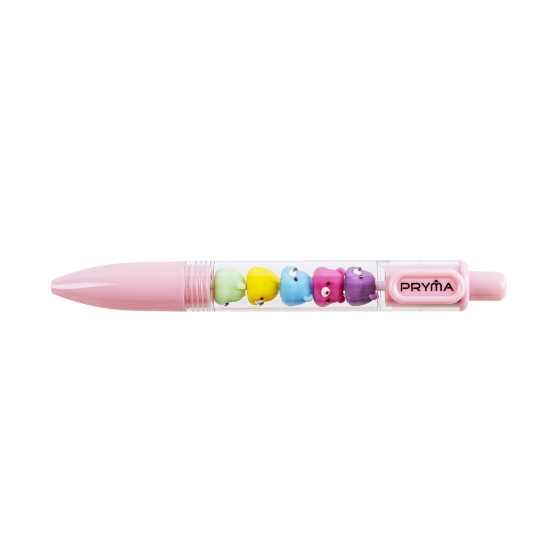 PRYMA Penna a Sfera Retrattile Rosa Pastello con Dettagli Orsetti Multicolore, Punta Media 1.0 mm – Penna ad Inchiostro 