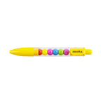 PRYMA Penna a Sfera Retrattile Giallo Sole con Sfere Multicolore Interni, Punta Media 1.0 mm – Penna ad Inchiostro Fluid