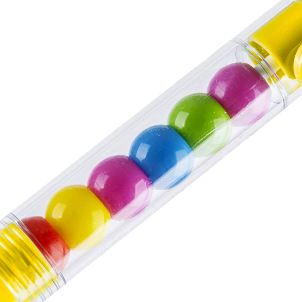 Penna a Sfera Retrattile Giallo Sole con Sfere Multicolore Interni, Punta Media 1.0 mm - Pryma