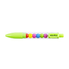 PRYMA Penna a Sfera Retrattile Verde Lime con Sfere Multicolore Interni, Punta Media 1.0 mm – Penna ad Inchiostro Fluido