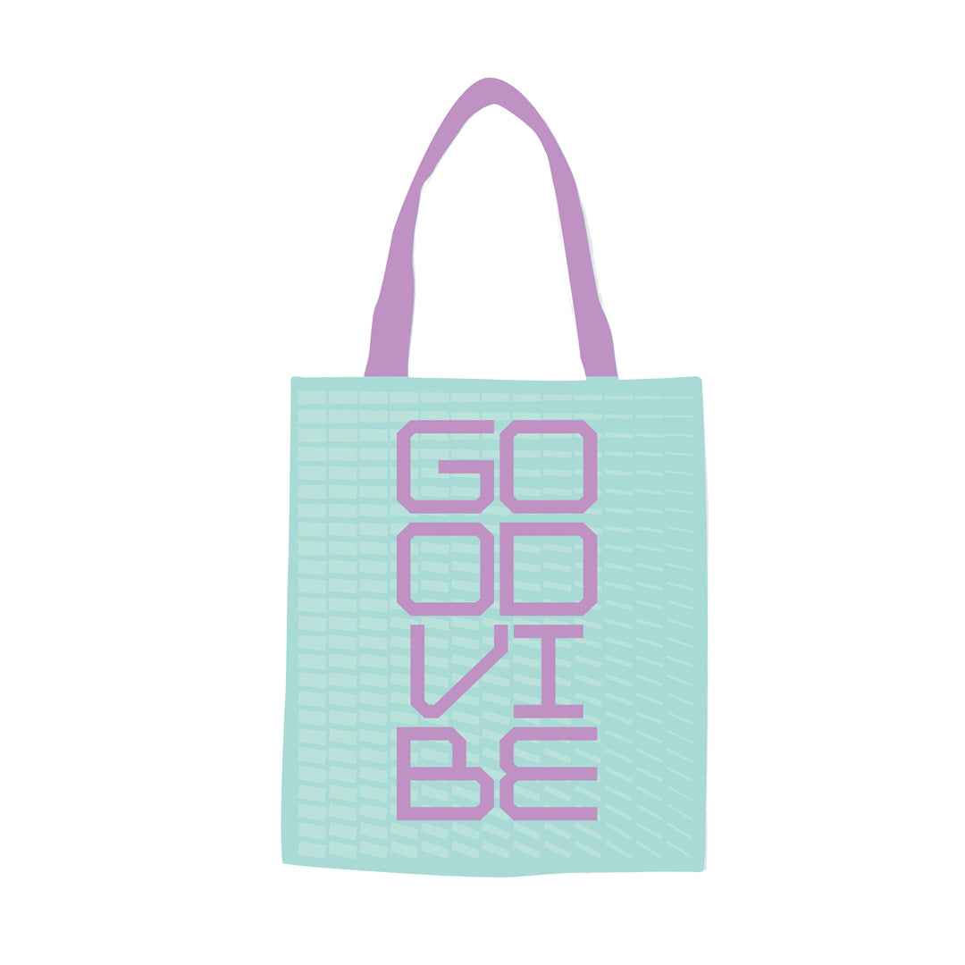Tote Bag Borsa Portatutto in Tessuto – Viola Good Vibe