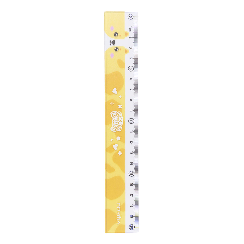 PRYMA Linea Kawaii Righello 20 cm Giallo – Riga per Scuola e Disegno in Plastica Resistente, Strumento di Misurazione pe
