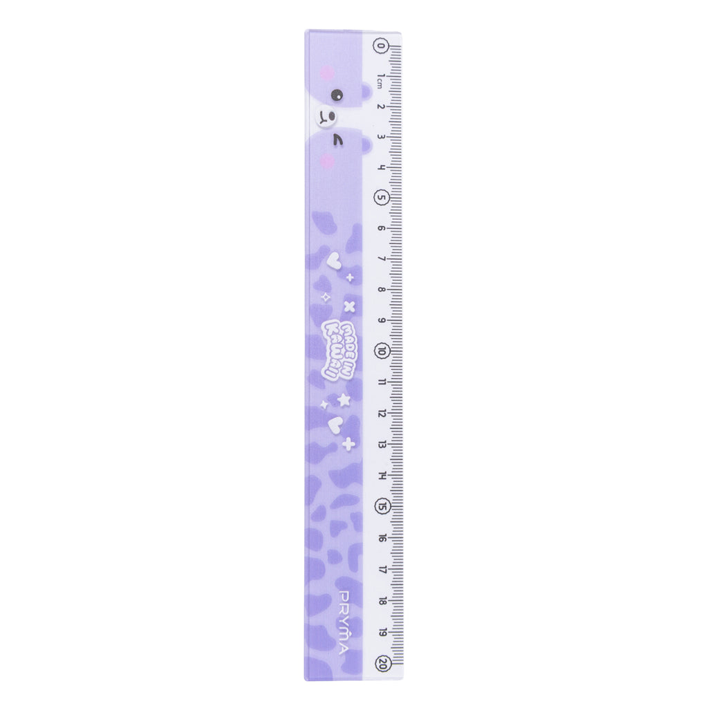 PRYMA Linea Kawaii Righello 20 cm Lilla – Riga per Scuola e Disegno in Plastica Resistente, Strumento di Misurazione per