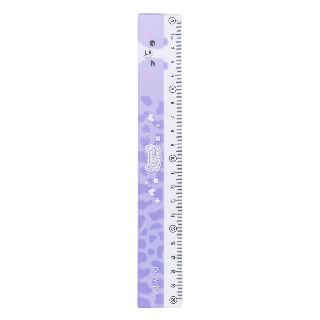 PRYMA Linea Kawaii Righello 20 cm Lilla – Riga per Scuola e Disegno in Plastica Resistente, Strumento di Misurazione per