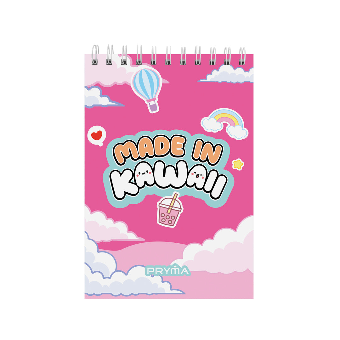 Set 2 Quaderni ad Anelli A5 Kawaii – Gattino Rosa - Pryma
