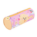 Pryma Astuccio Tombolino Portapenne Kawaii 22x8cm – Cilindrico per Scuola, Cagnolino Sfondo Rosa