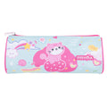 Pryma Astuccio Tombolino Portapenne Kawaii 22x8cm – Cilindrico per Scuola, Gattino Sfondo Turchese