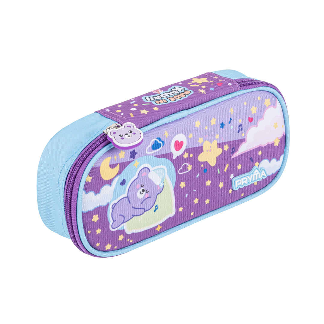 Pryma Astuccio Ovale Organizzatore Kawaii 22.5x11x5.5cm – Portapenne Scuola, Orsetto Lilla