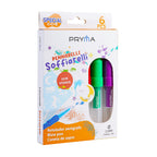 Pryma Pennarelli Soffiarelli 2in1 – Set 6 Aerografo Manuale per Bambini, Colori Assortiti e Stencil