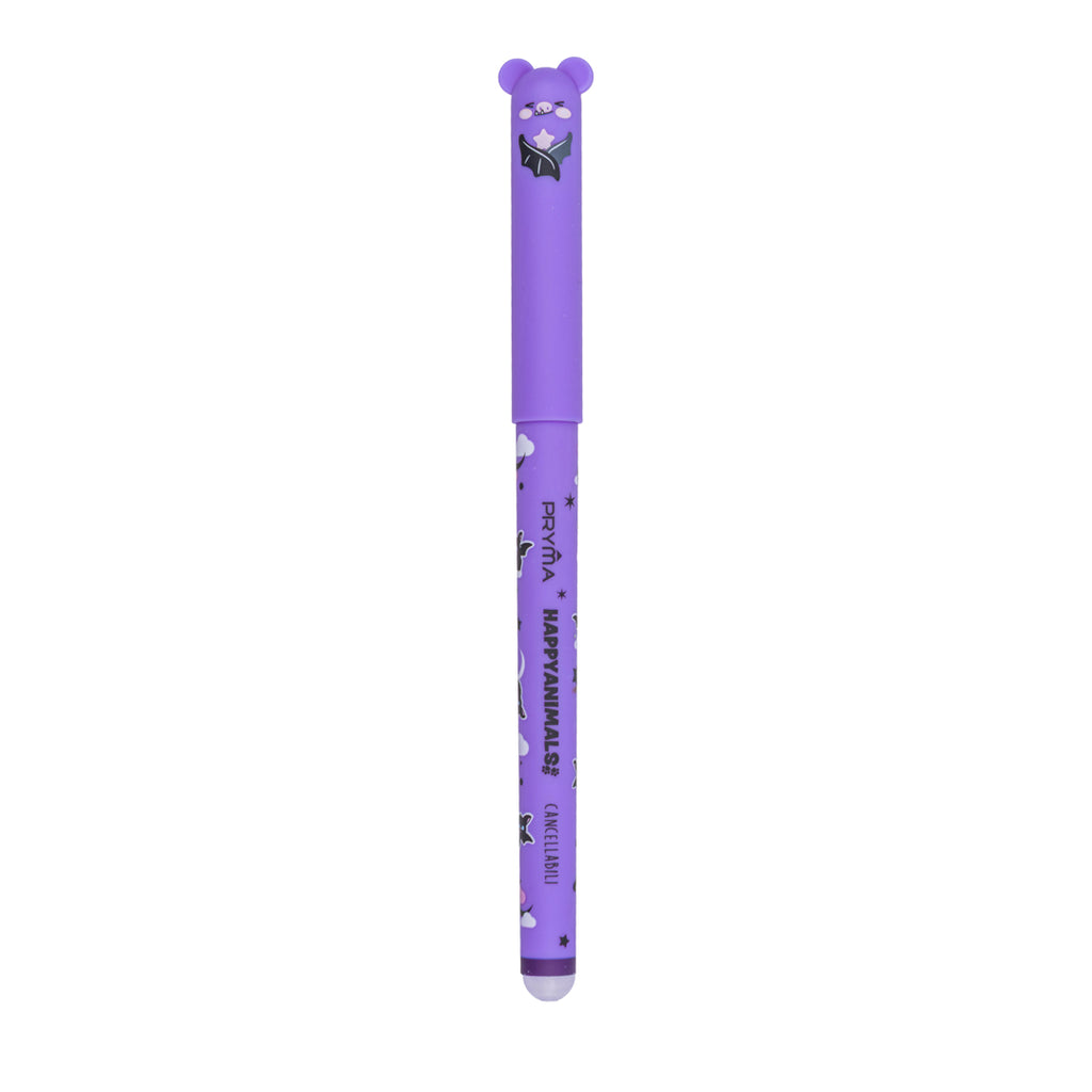 Penna Gel Cancellabile Happy Animals 0.7mm – Viola Pipistrello - Pryma