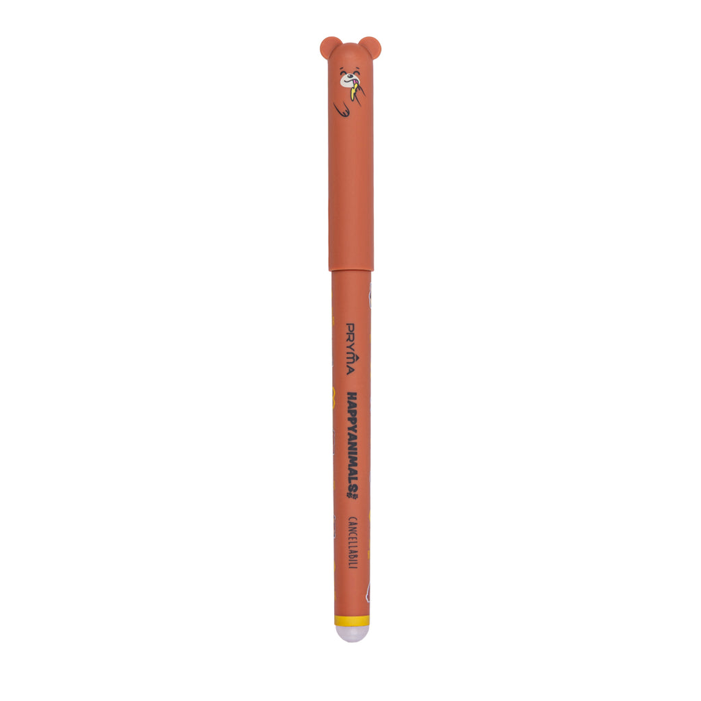 Penna Gel Cancellabile Happy Animals 0.7mm – Giallo Orsetto - Pryma