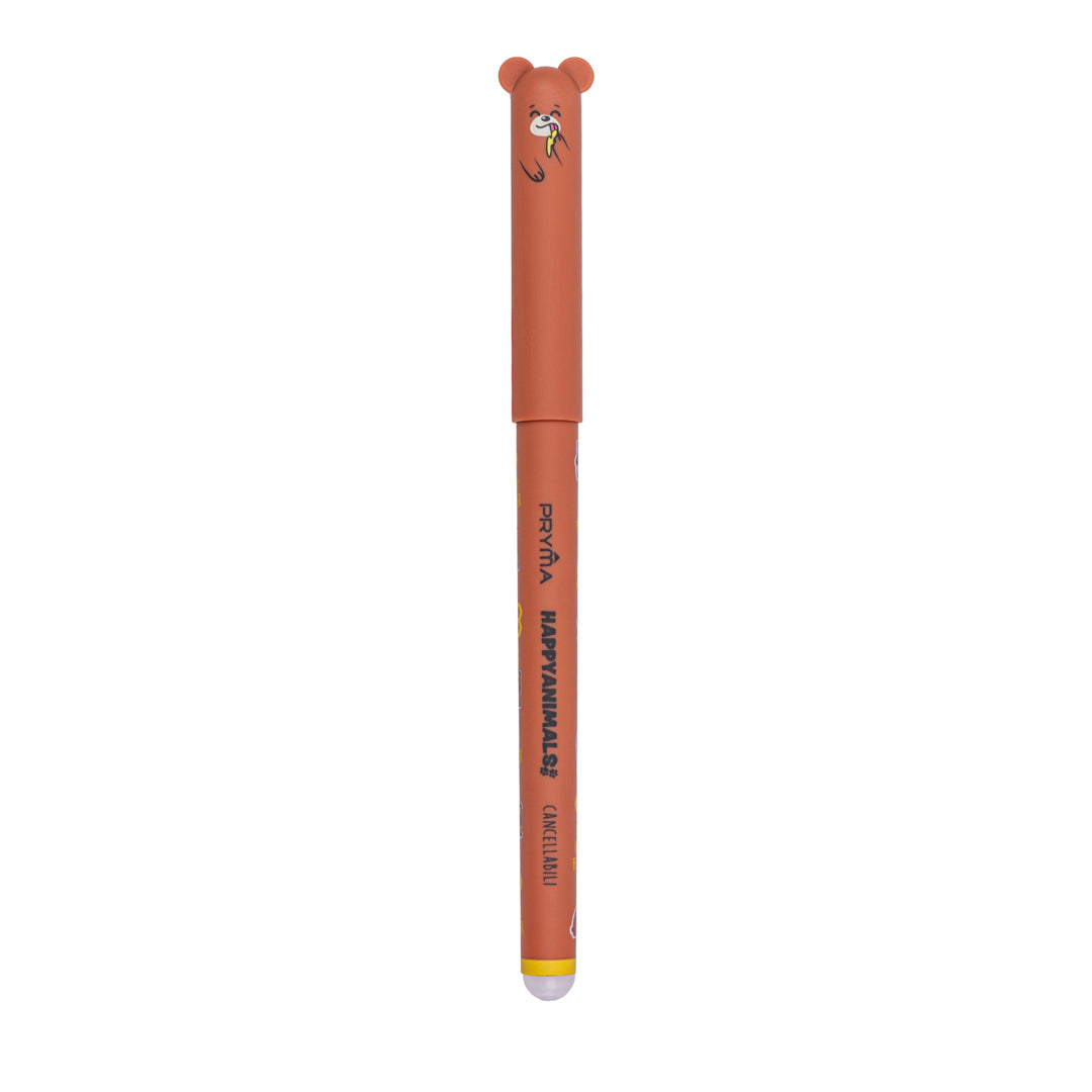 Penna Gel Cancellabile Happy Animals 0.7mm – Giallo Orsetto - Pryma