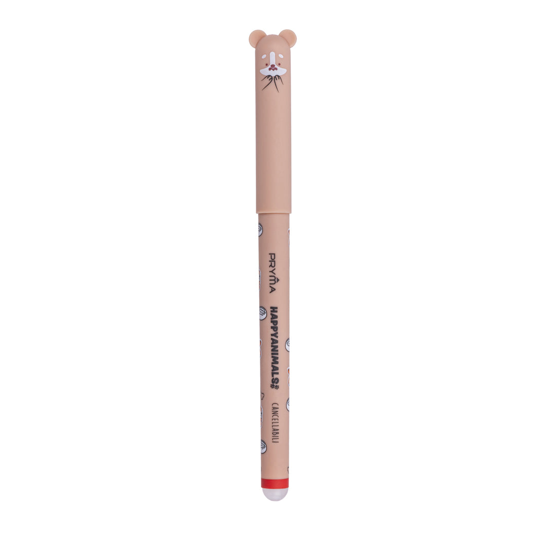 Penna Gel Cancellabile Happy Animals 0.7mm – Rosso Cagnolino - Pryma