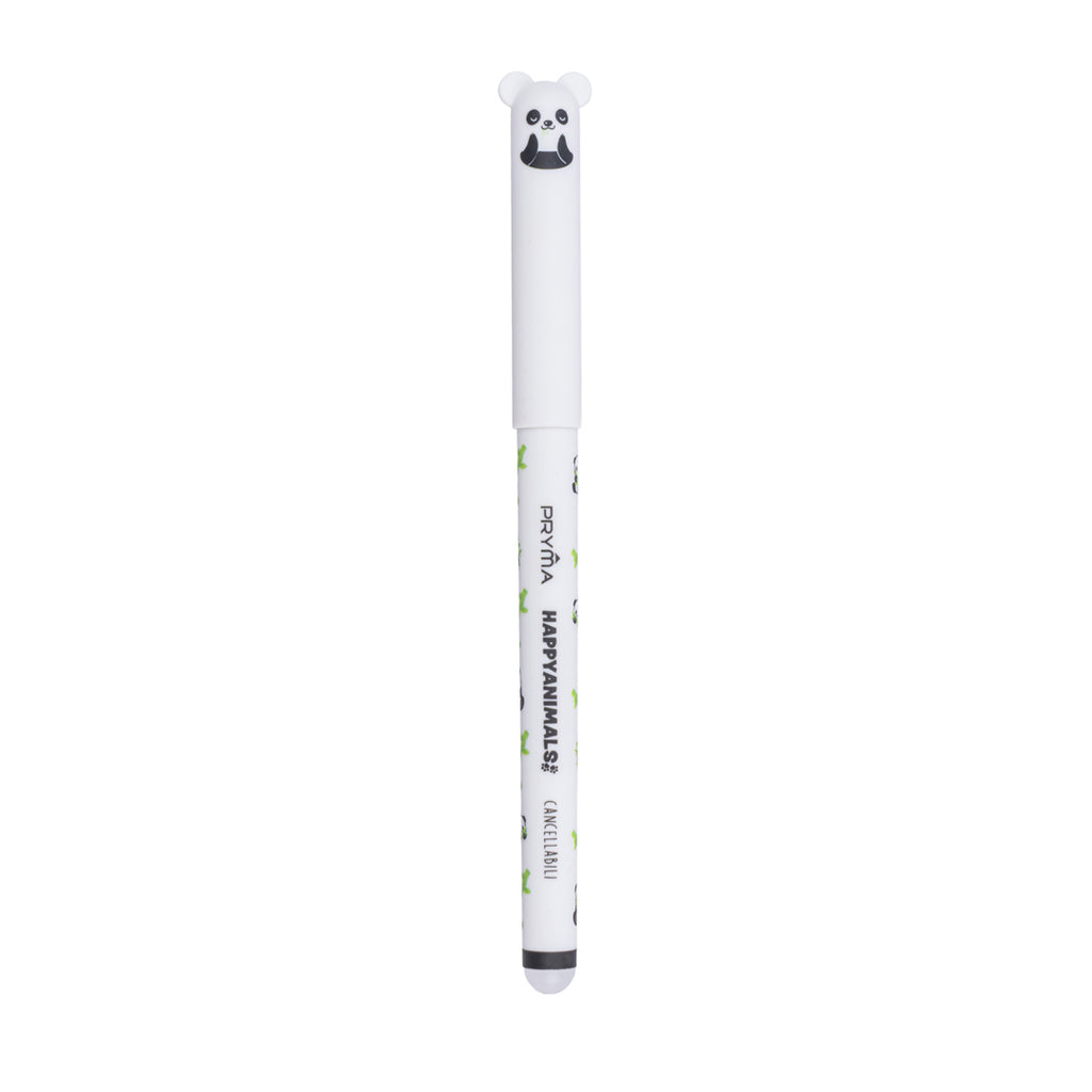 Pryma Penna Gel Cancellabile Happy Animals 0.7mm – Inchiostro Nero Panda per Scuola