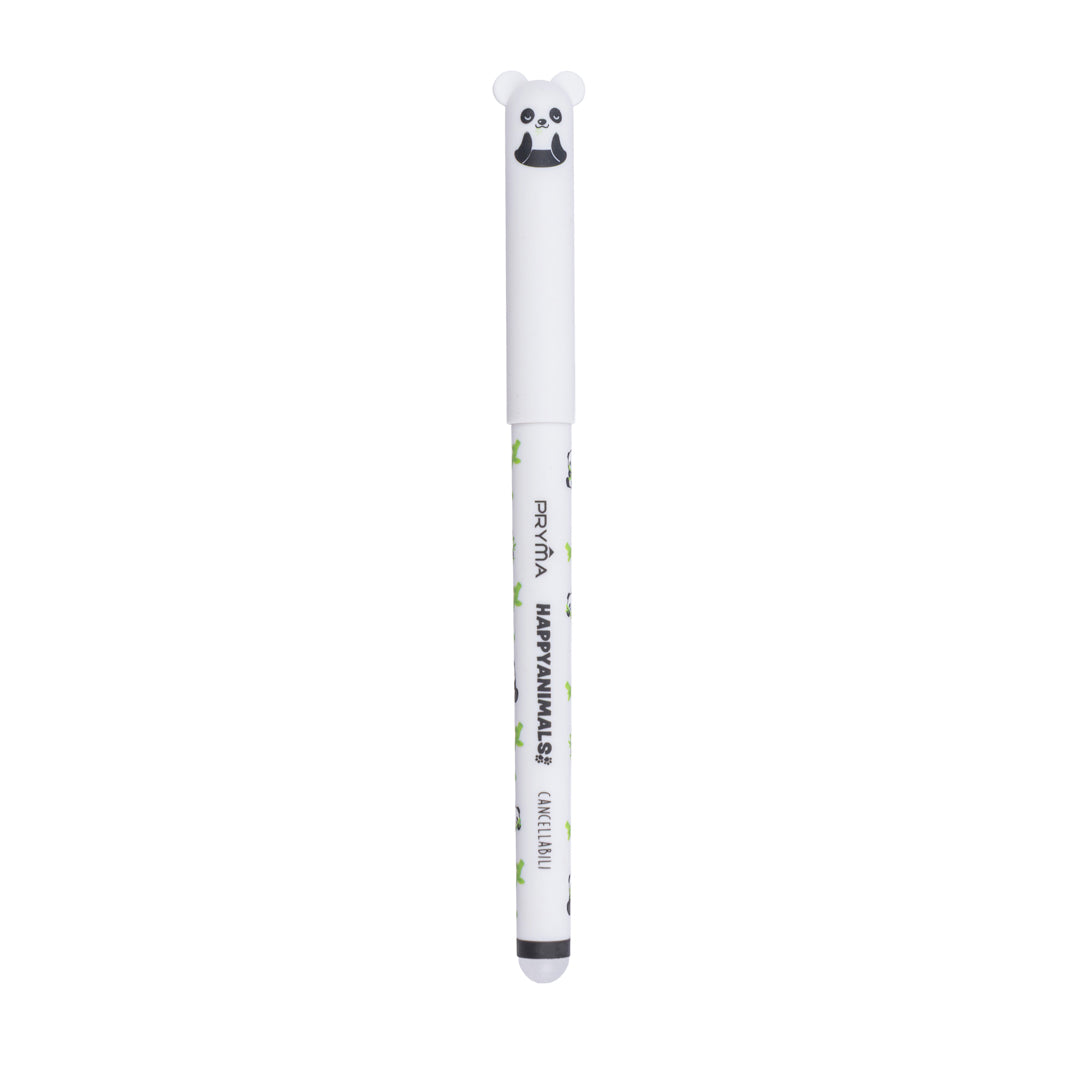 Pryma Penna Gel Cancellabile Happy Animals 0.7mm – Inchiostro Nero Panda per Scuola