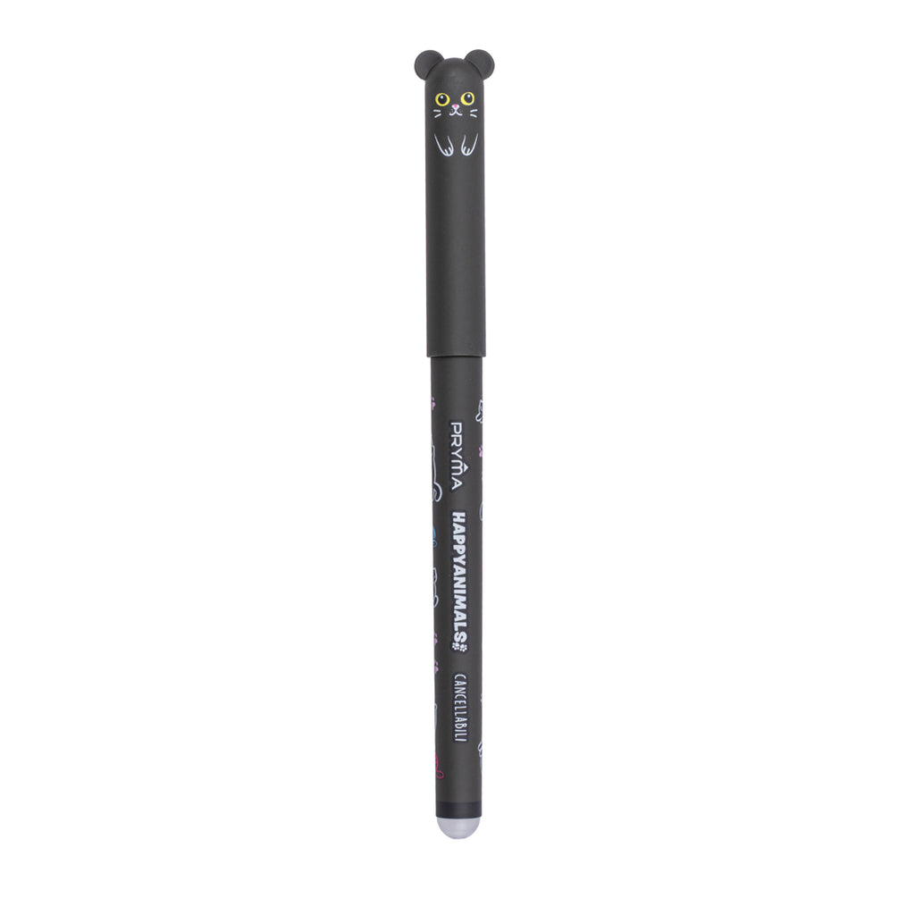 Penna Gel Cancellabile Happy Animals 0.7mm – Nero Gattino - Pryma