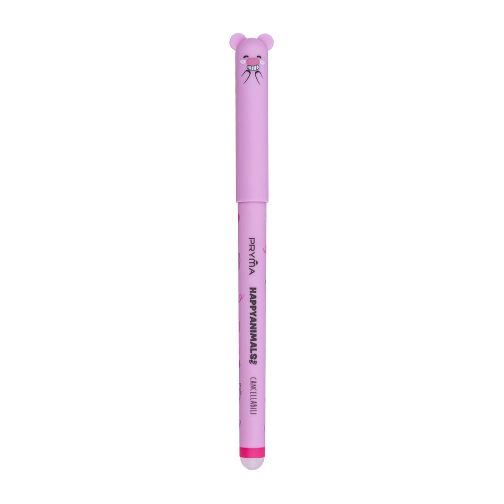 Penna Gel Cancellabile Happy Animals 0.7mm – Rosa Maialino - Pryma
