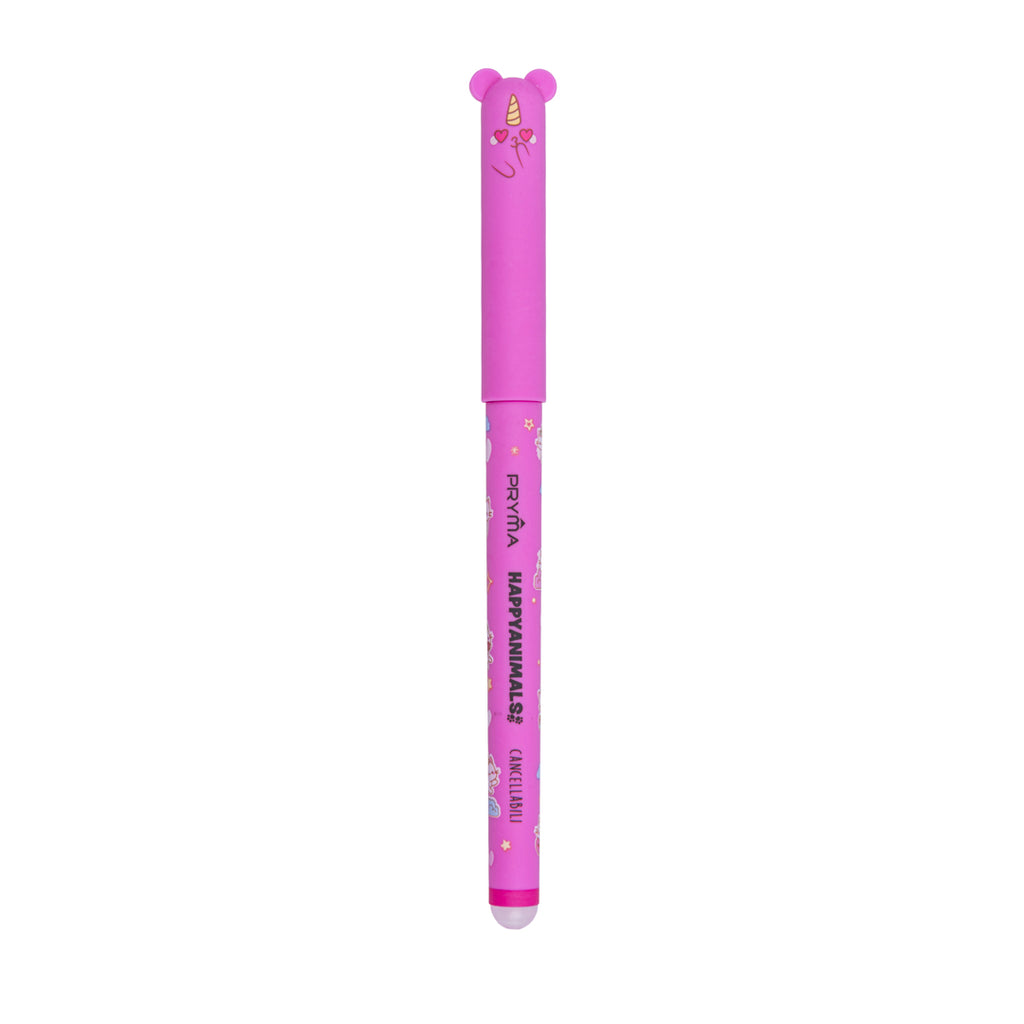 Penna Gel Cancellabile Happy Animals 0.7mm – Fucsia Unicorno - Pryma