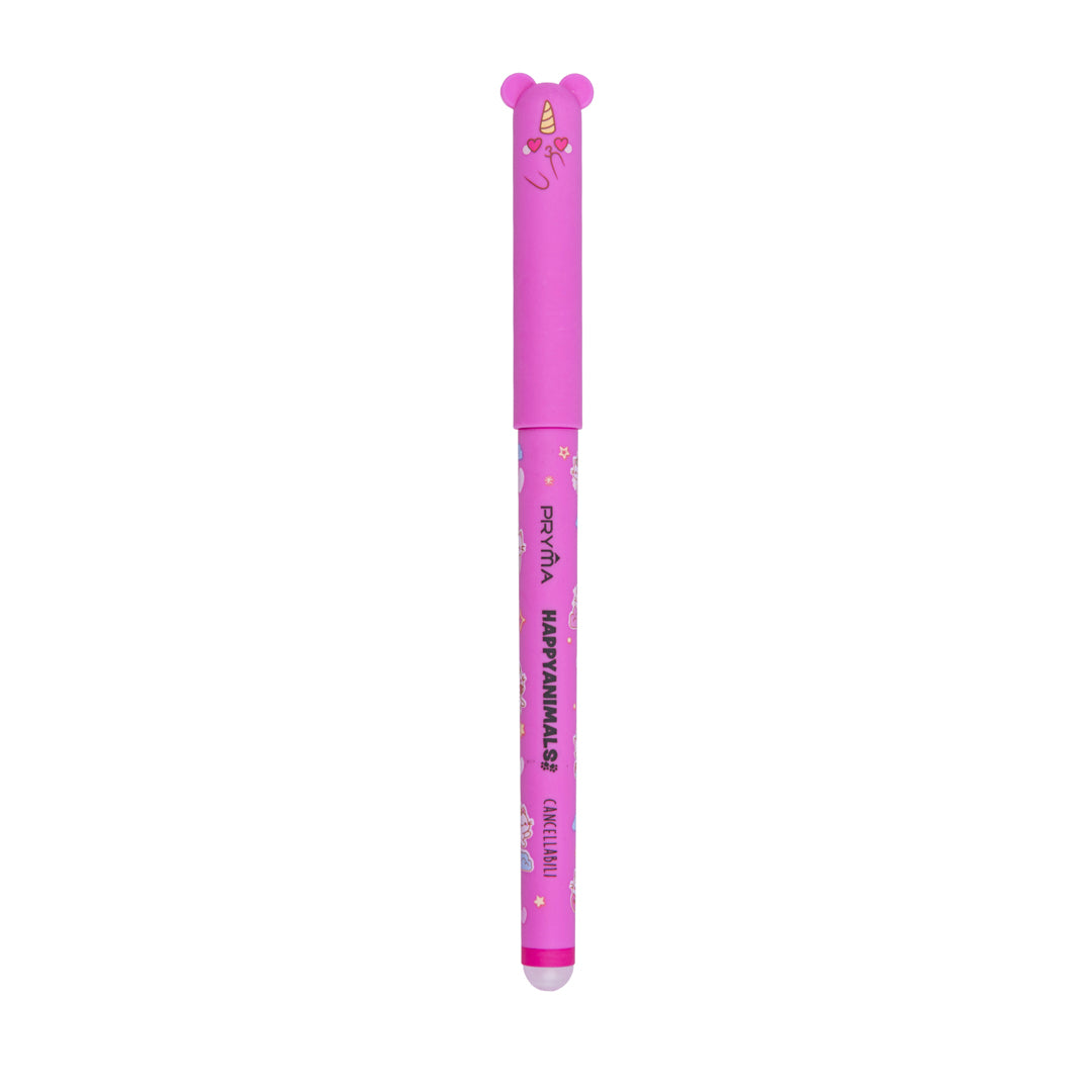Penna Gel Cancellabile Happy Animals 0.7mm – Fucsia Unicorno - Pryma