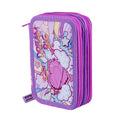 Pryma Astuccio 3 Zip Dream 20x13x7cm – Astuccio Triplo Scuola, Cuore Alato Glitter Dream Big