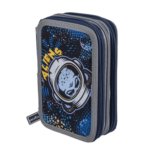 Pryma Astuccio 3 Zip Alien 20x13x7cm – Astuccio Triplo Scuola, Grafica Spaziale UFO Planet
