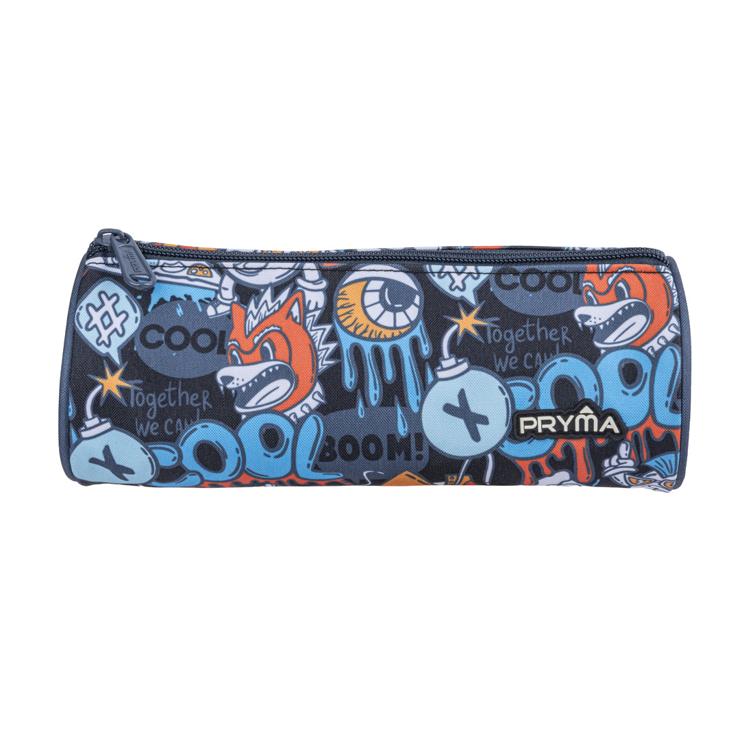 Pryma Astuccio Tombolino Crazy 22x8cm – Portapenne Cilindrico Scuola, Street Art Doodle Graffiti
