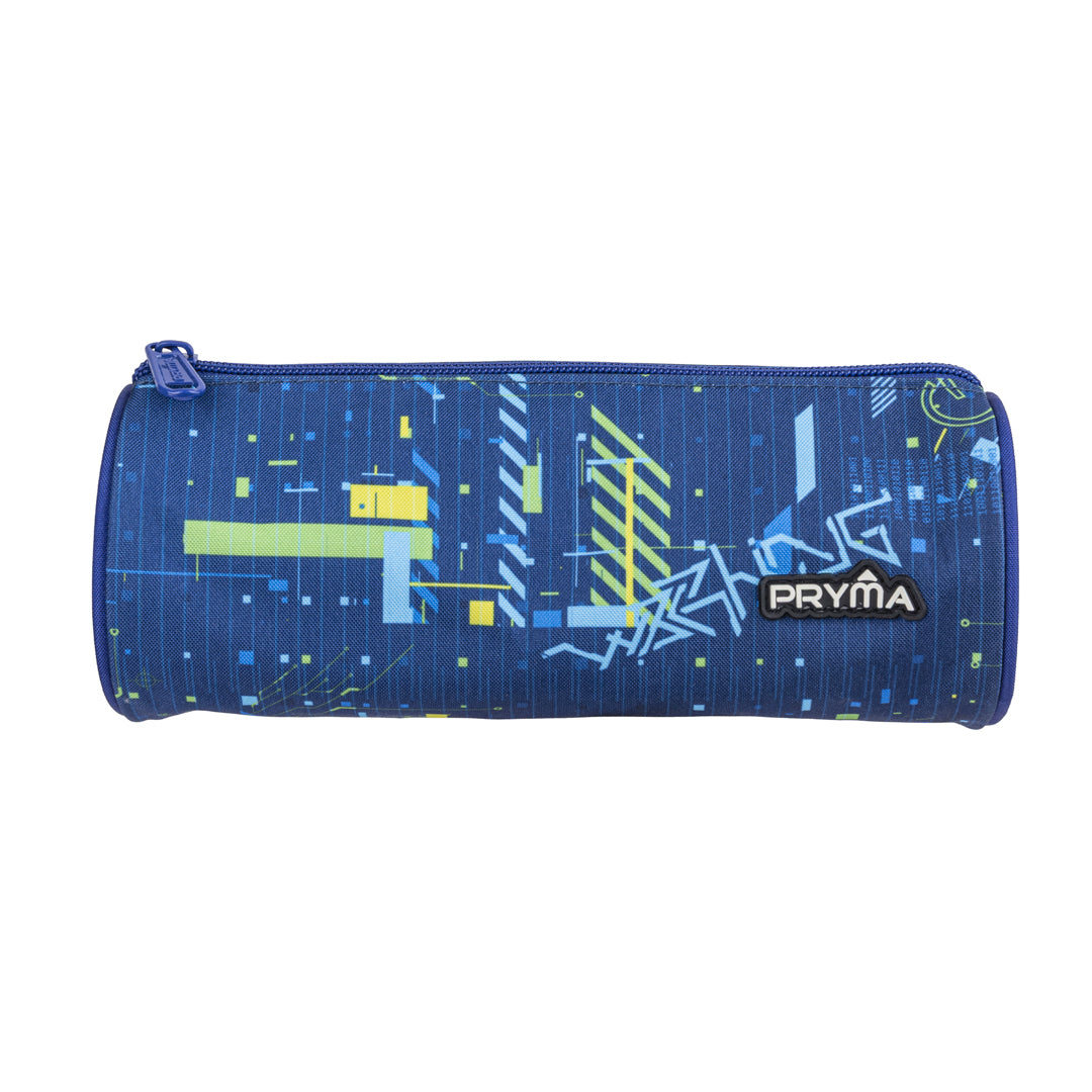 Pryma Astuccio Tombolino Game 22x8cm – Portapenne Cilindrico Scuola, Digital Cyber Gaming