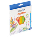 Pryma Confezione 24 Pastelli Colorati – Matite Colorate Esagonali per Scuola, Mina 3.0mm Resistente