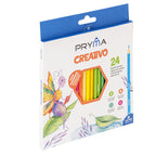 Pryma Confezione 24 Pastelli Colorati – Matite Colorate Esagonali per Scuola, Mina 3.0mm Resistente