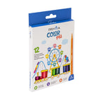 Pryma ColorPiù 12 Pennarelli Colorati – Penne a Feltro per Scuola, Punta Fine 2.3mm Lavabili