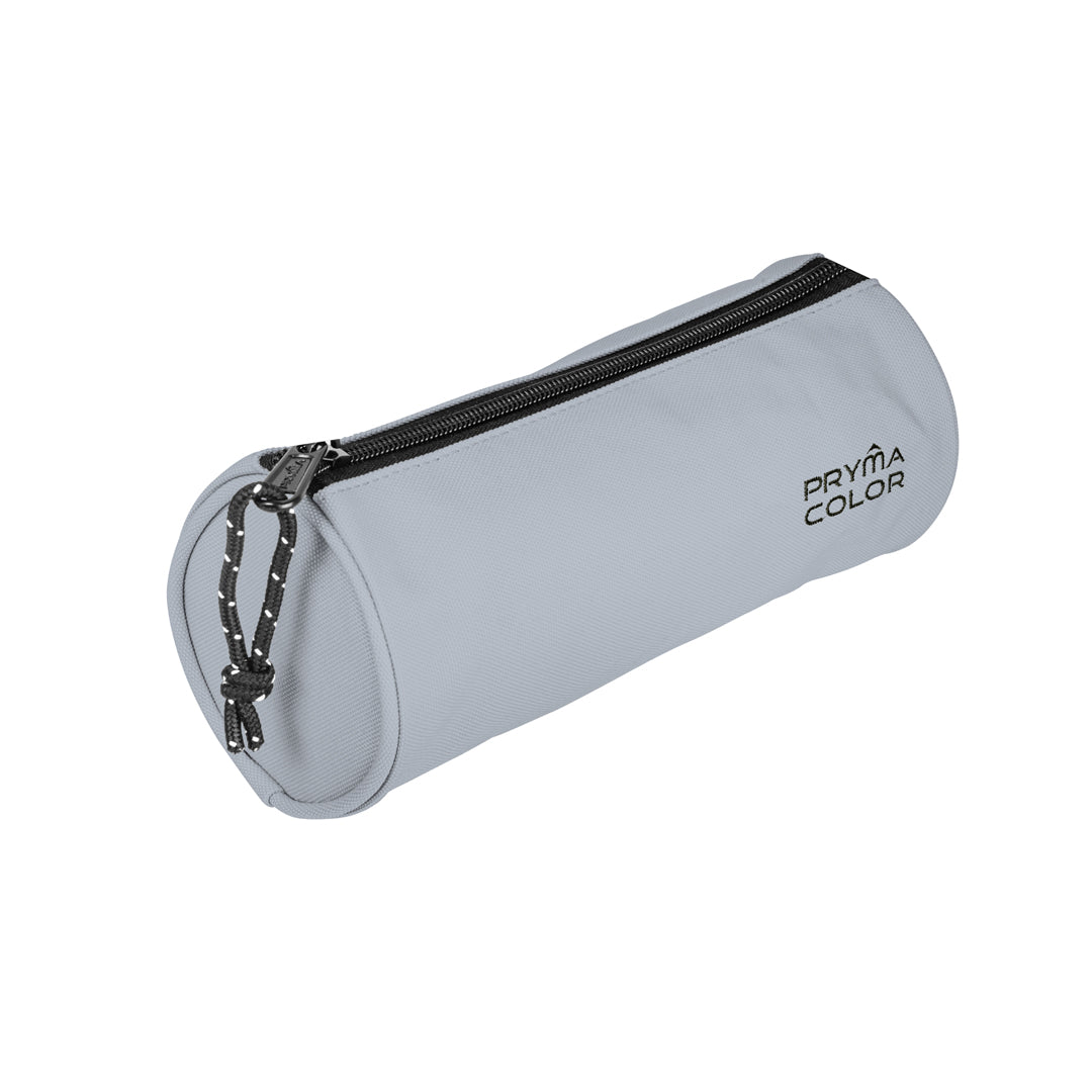 Pryma Astuccio Tombolino Classic 22x9cm – Portapenne Tondo Cilindrico per Scuola, Grigio