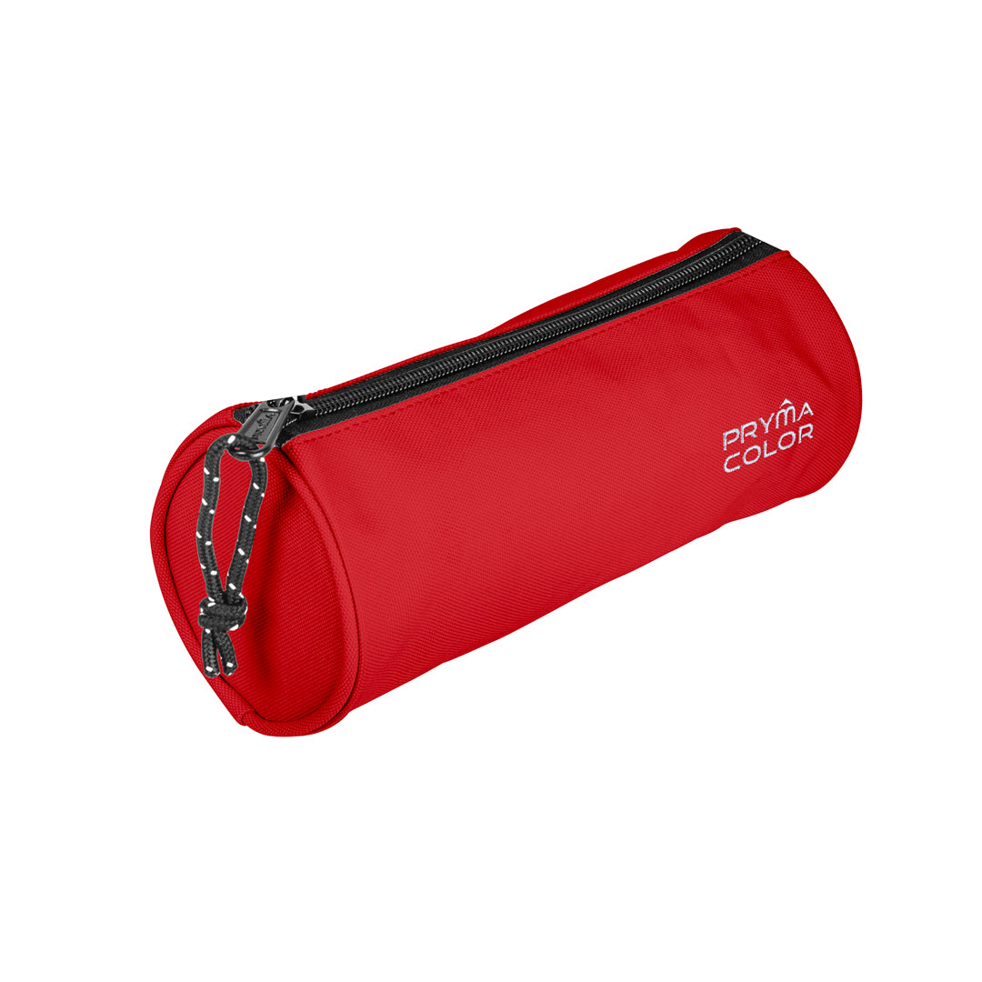 Pryma Astuccio Tombolino Classic 22x9cm – Portapenne Tondo Cilindrico per Scuola, Rosso