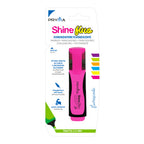 Pryma Evidenziatore Shine Fluo Rosa – Punta a Scalpello Tratto 2-5mm Soft-Touch per Scuola e Ufficio
