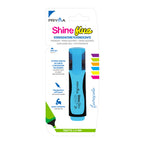 Pryma Evidenziatore Shine Fluo Blu – Punta a Scalpello Tratto 2-5mm Soft-Touch per Scuola e Ufficio