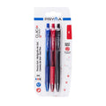 Pryma Penna Gel Clack 0.7mm – Set 3 Penne a Scatto Assortite Blu Rossa Nera per Scuola e Ufficio