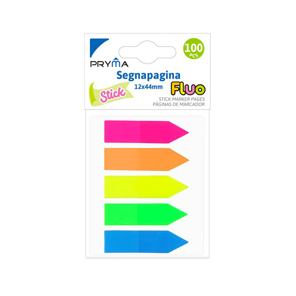 PRYMA STICK SEGNAPAGINA 12X44MM 100FF 5PZ FLUO