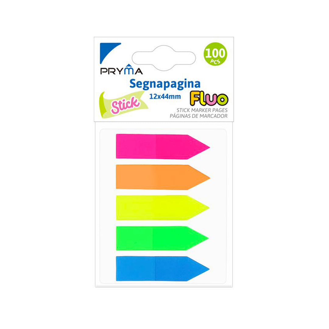 PRYMA STICK SEGNAPAGINA 12X44MM 100FF 5PZ FLUO