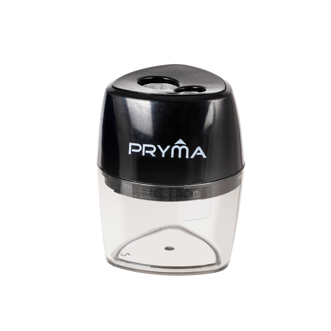 Temperino Metallo Con Contenitore 2Fori Nero - Pryma