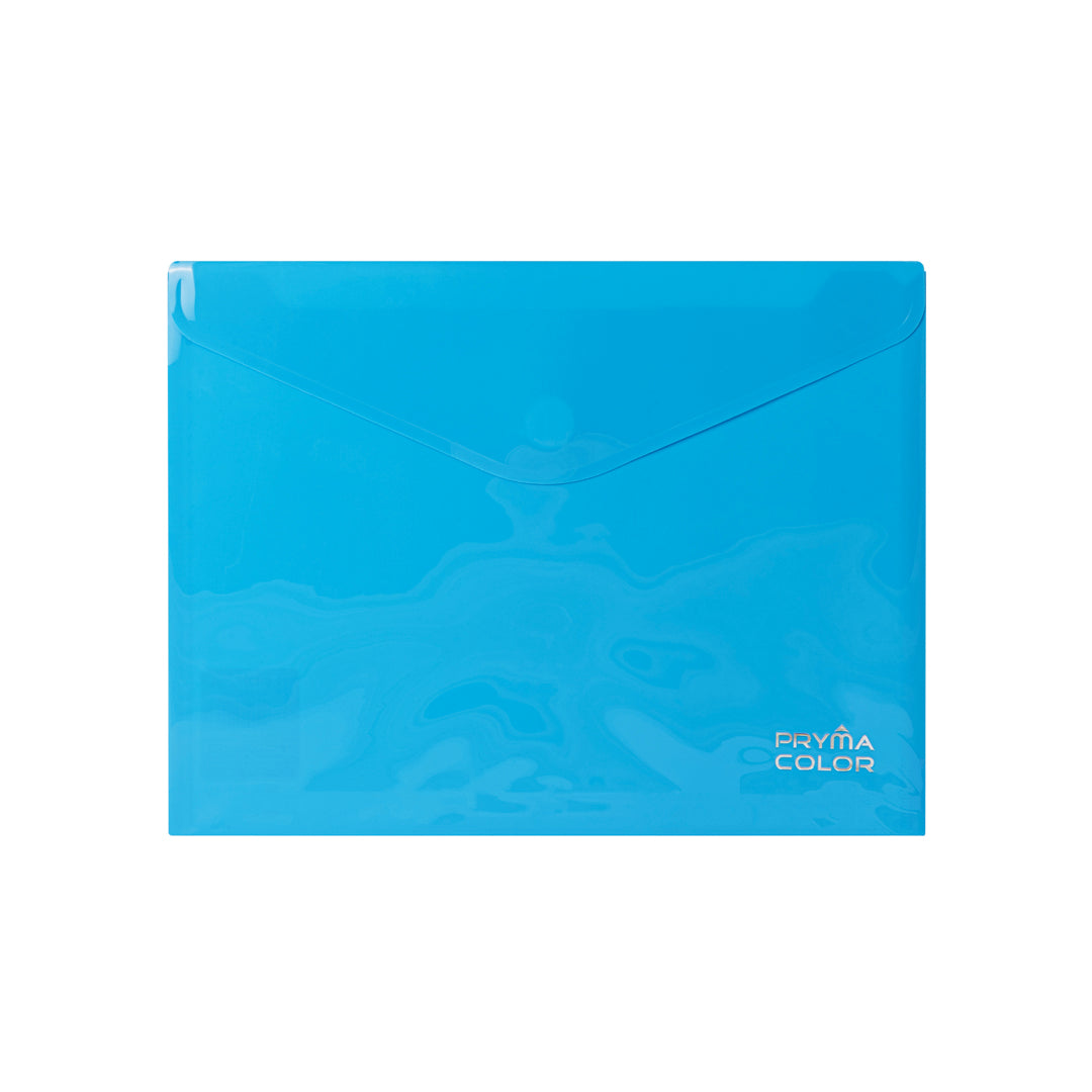 PRYMA BUSTA BOTTONE VELCRO A4 23.5X33.5 BLU FLUO 6PZ